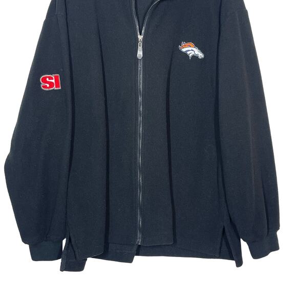 NFL Official Denver Broncos Jacket Men's SZ XL Black Full Zip Fleece Long Sleeve - Picture 4 of 7